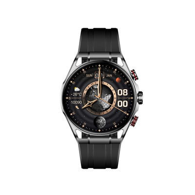 Buy Amoled Smart Watch Round Shape Black Water Resistant Fitness Watch online manufacture