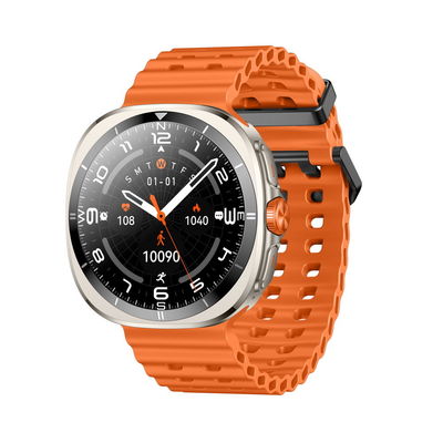 KW298 Zinc Alloy Round Shape Smart Watch Black Orange Stylish Big Round Face Watches